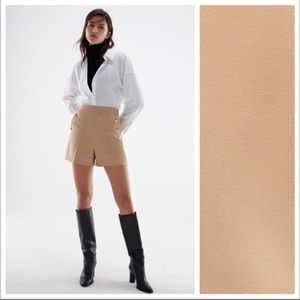 ZARA HIGH WASTED CAMEL SAILOR SHORTS